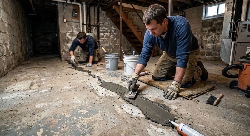Cracked Basement Floor Repair in New Smyrna Beach, FL